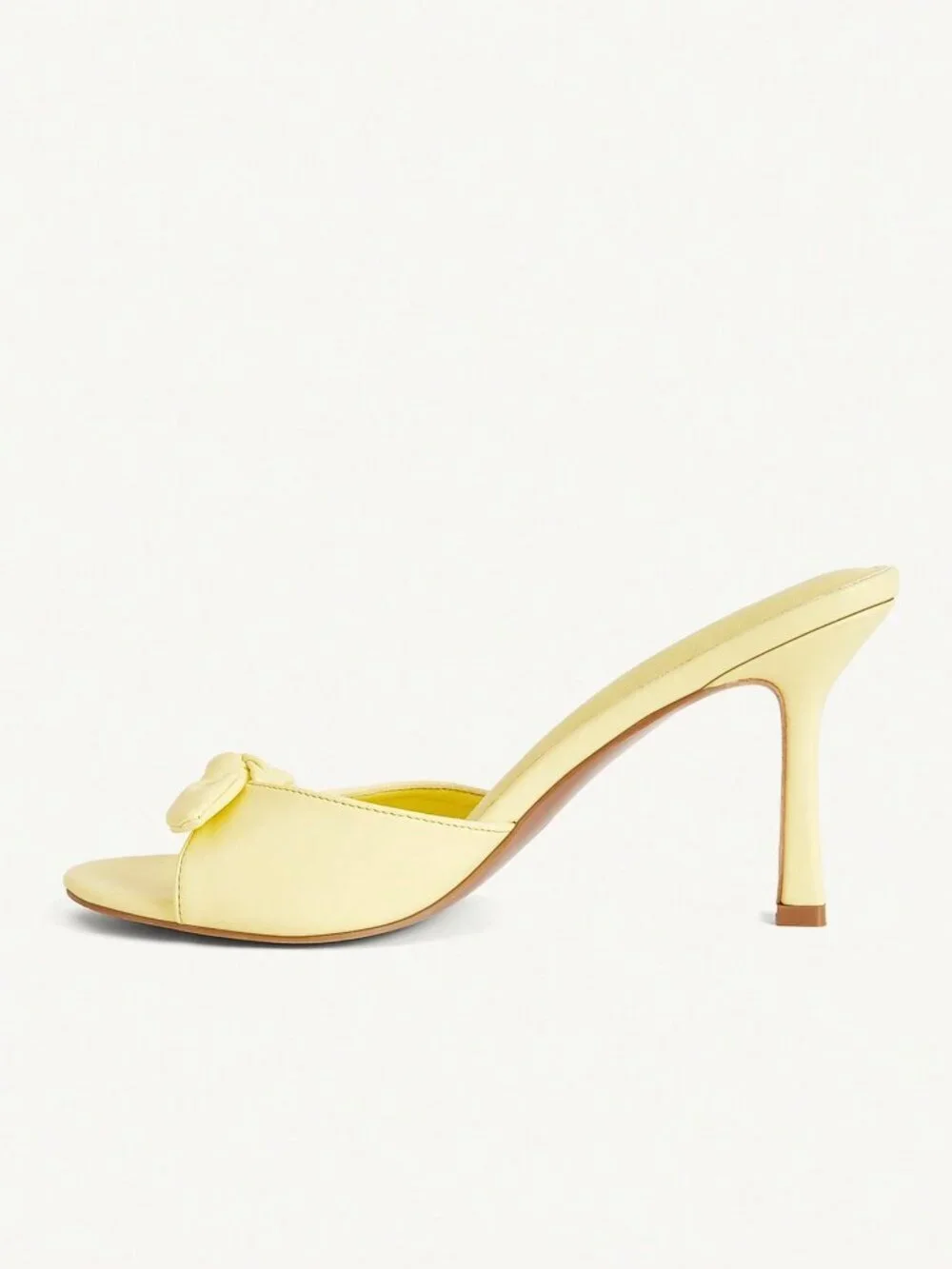 yellow Elegant Women's Round Toe High Heel Mules Sandals Shoes